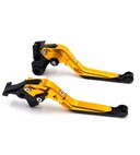 007 Gold Motorcycle Cnc Adjustable Folding Extending Brake Clutch Levers Black For Honda Cbr650F Cb650F 2014 2015